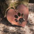 Paw Print Heart - Rustic Rusted Garden Sign
